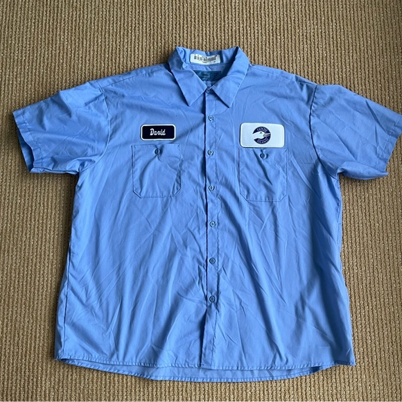 Goose Island Beer Men’s Blue Reflective Work Button Shirt ‘David’ Cintas SZ 3XL - Picture 2 of 11